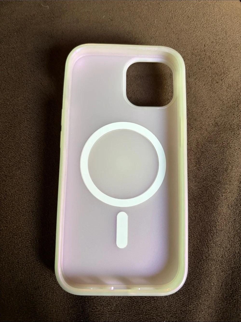 PopSocket iPhone 15 Case with MagSafe PopSocket — Iridescent White and Lavender